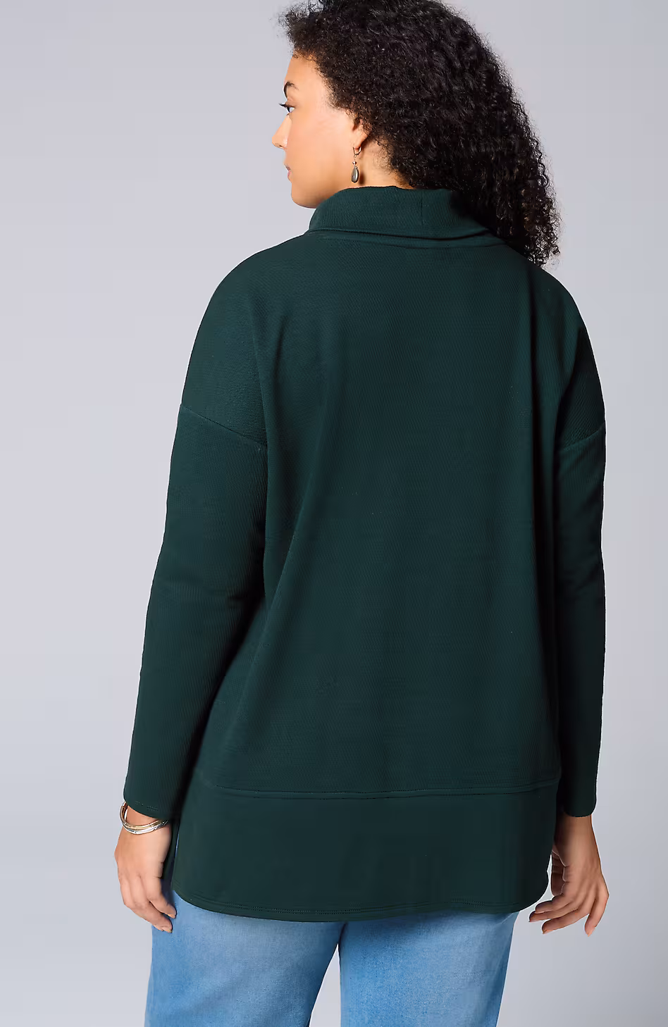 Pure Jill Diagonal Knit Mock-Neck Tunic