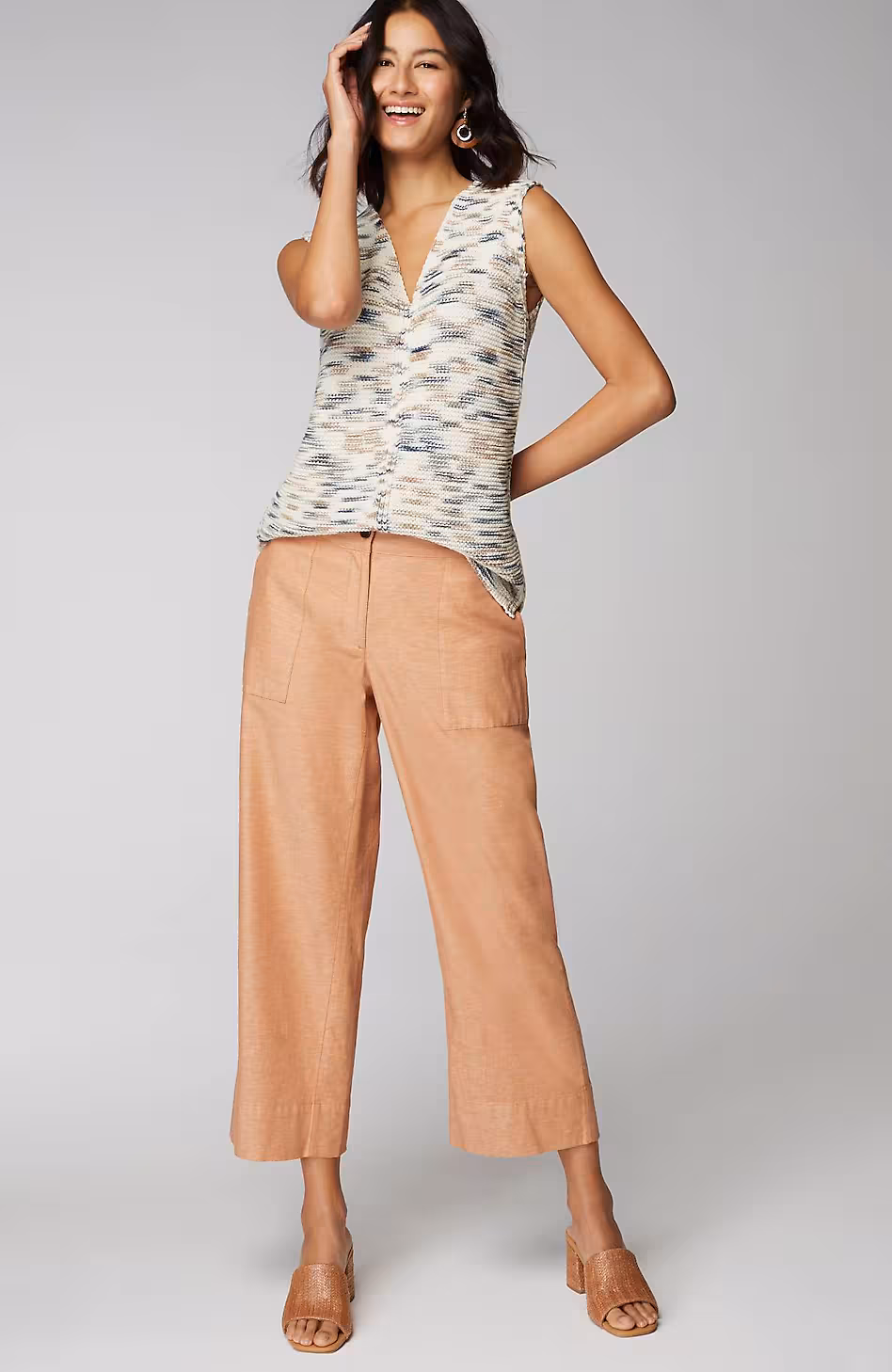 Pure Jill Space-Dye Sleeveless Sweater