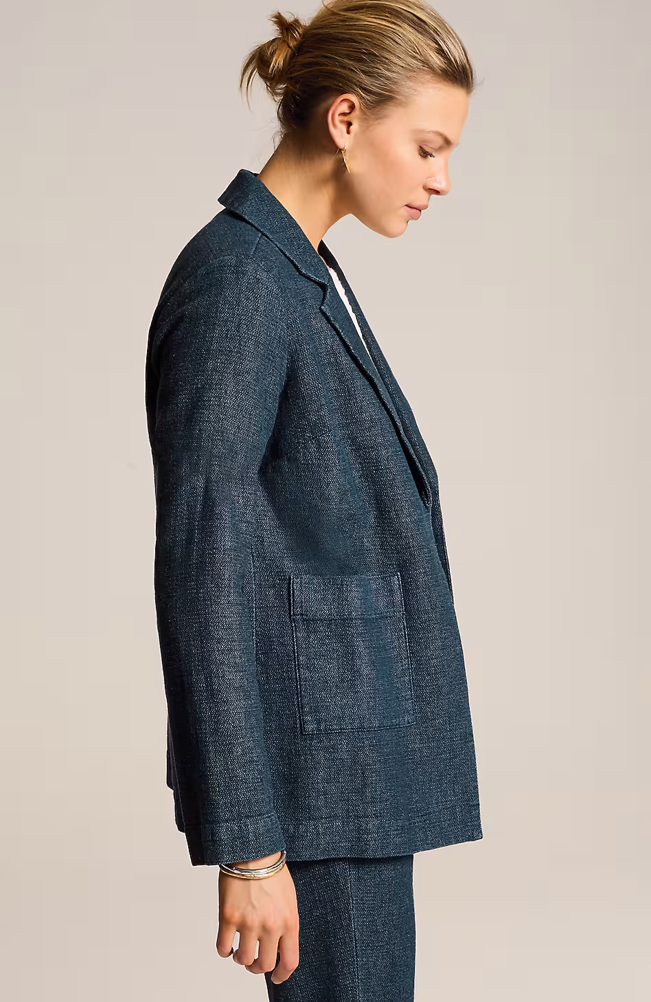 Pure Jill Indigo Open-Front Jacket