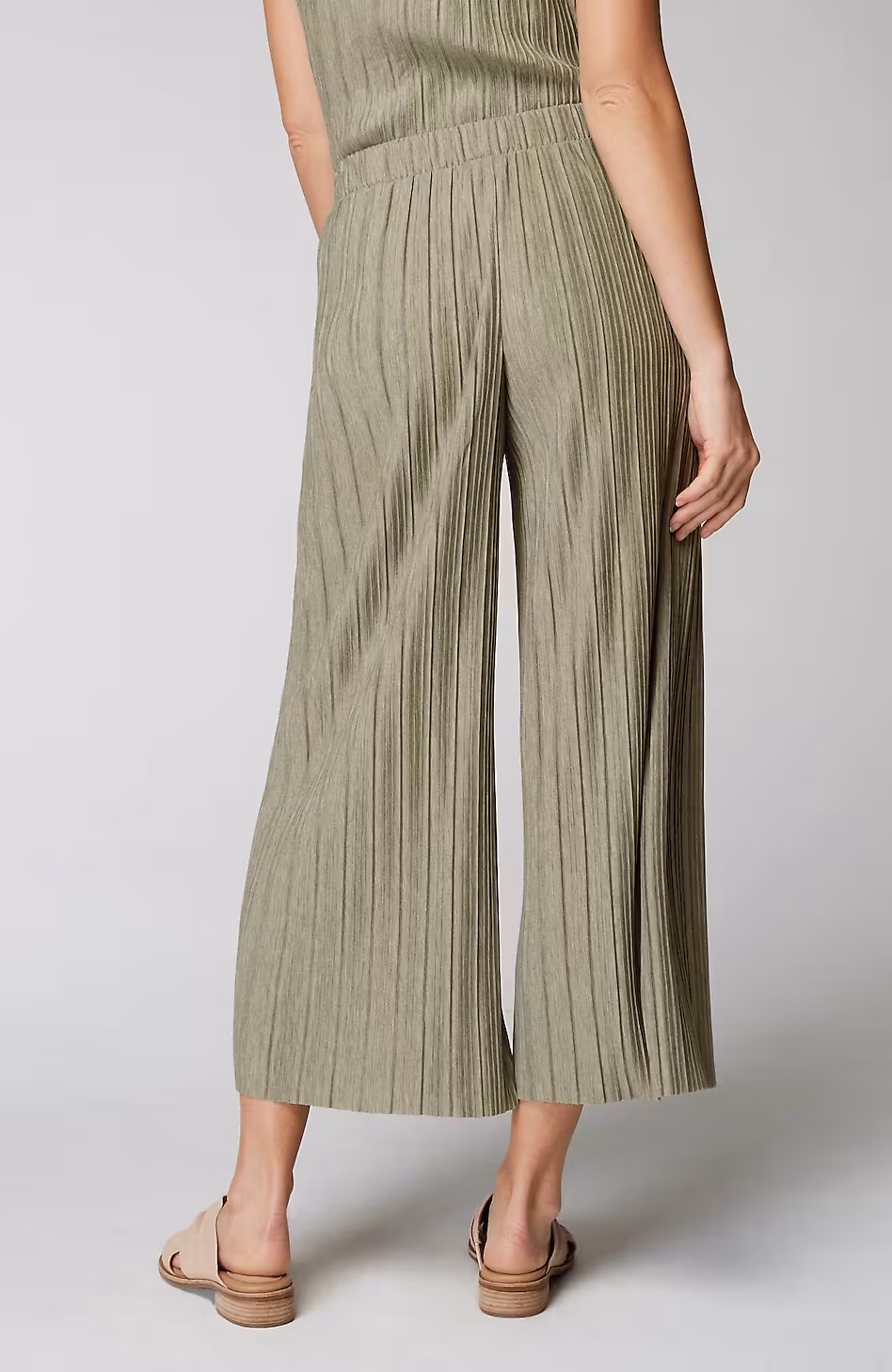 Pure Jill Pleated Jersey-Knit Crops