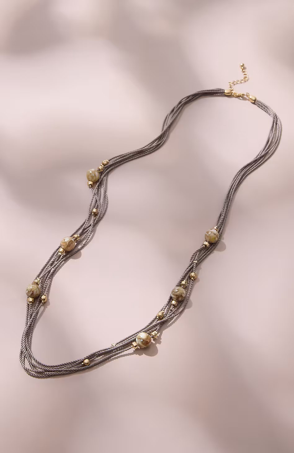 Beaded & Corded Station Necklace