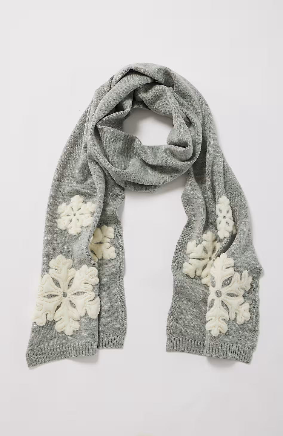 Needle-Felted Snowflake Scarf
