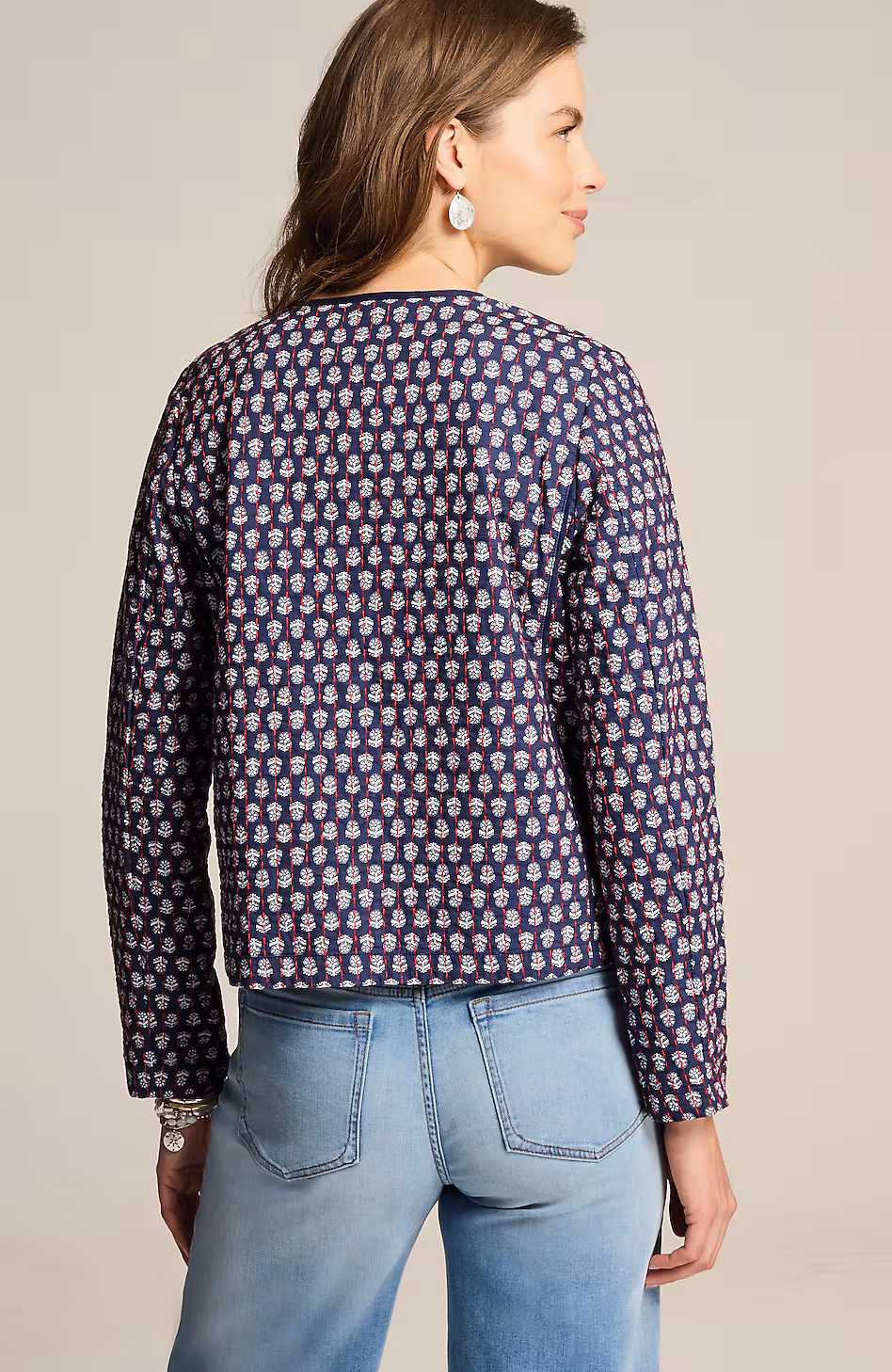 Quilted Open-Front Jacket