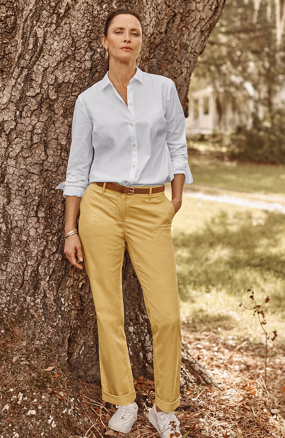 Relaxed Straight-Leg Chino Pants