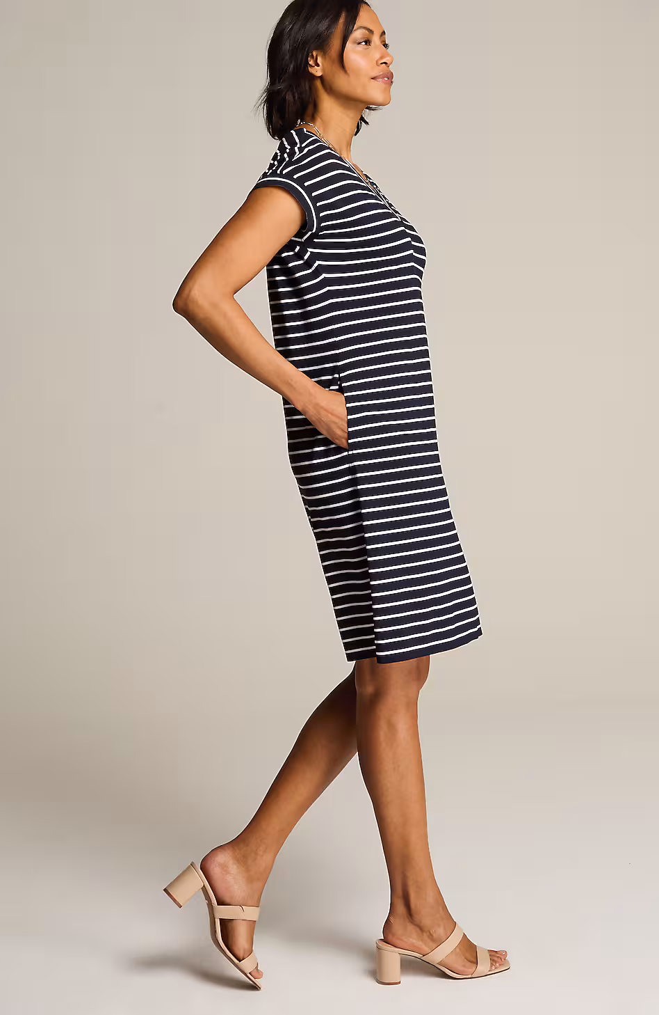 Wearever Cuffed V-Neck T-Shirt Dress