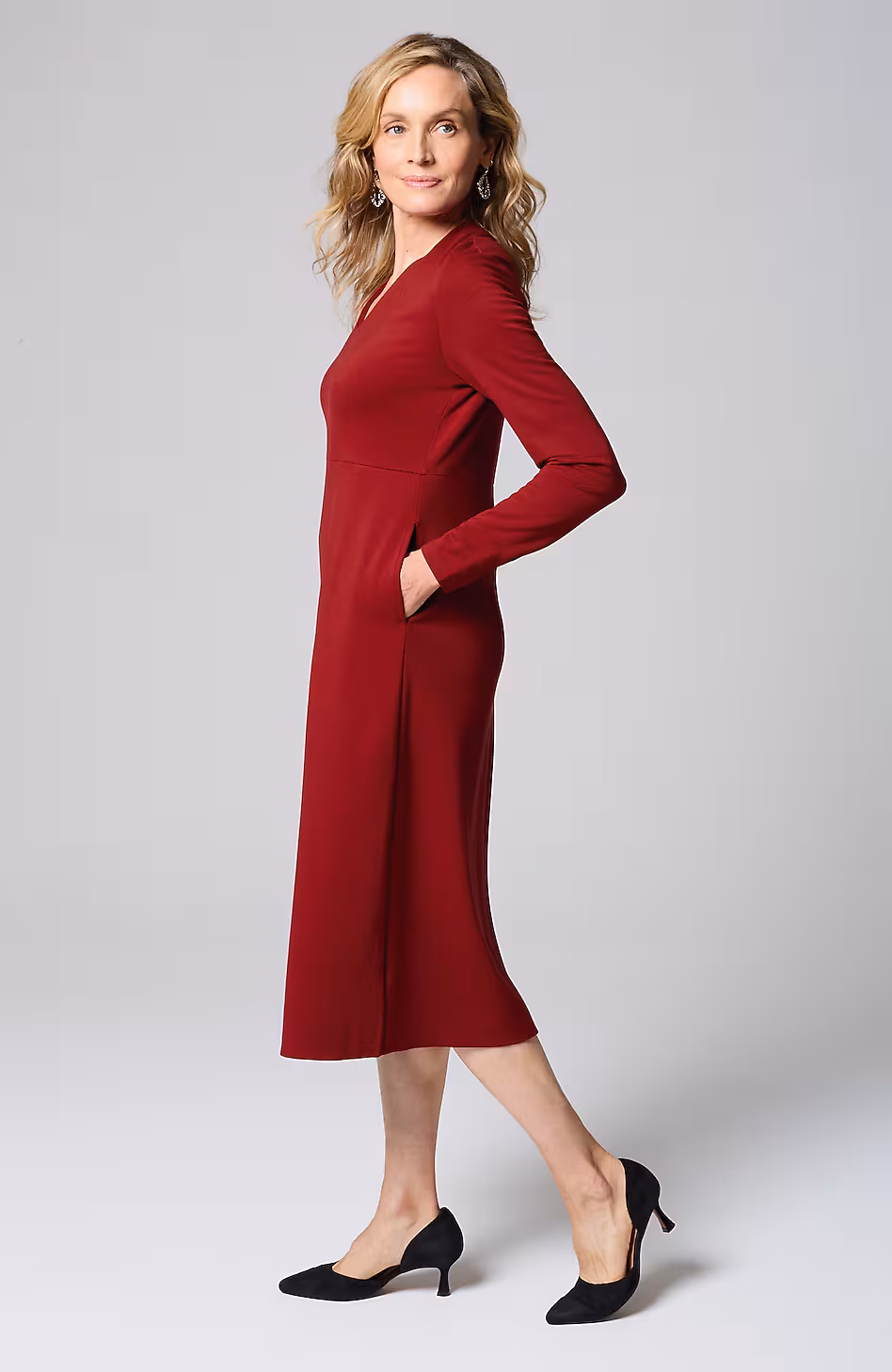 Wearever Double-Face Jersey Fit-And-Flare Dress