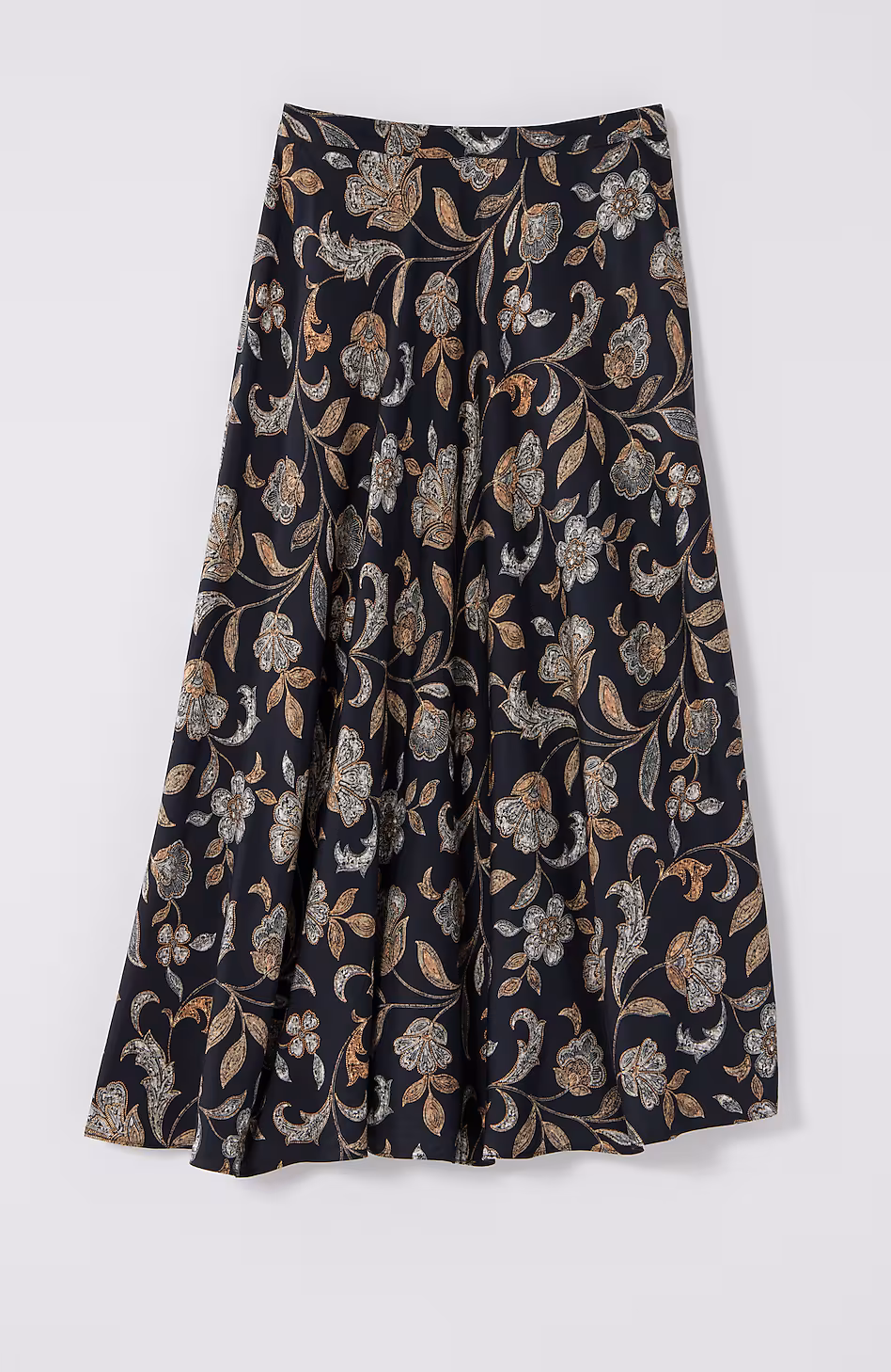 Printed A-Line Midi Skirt