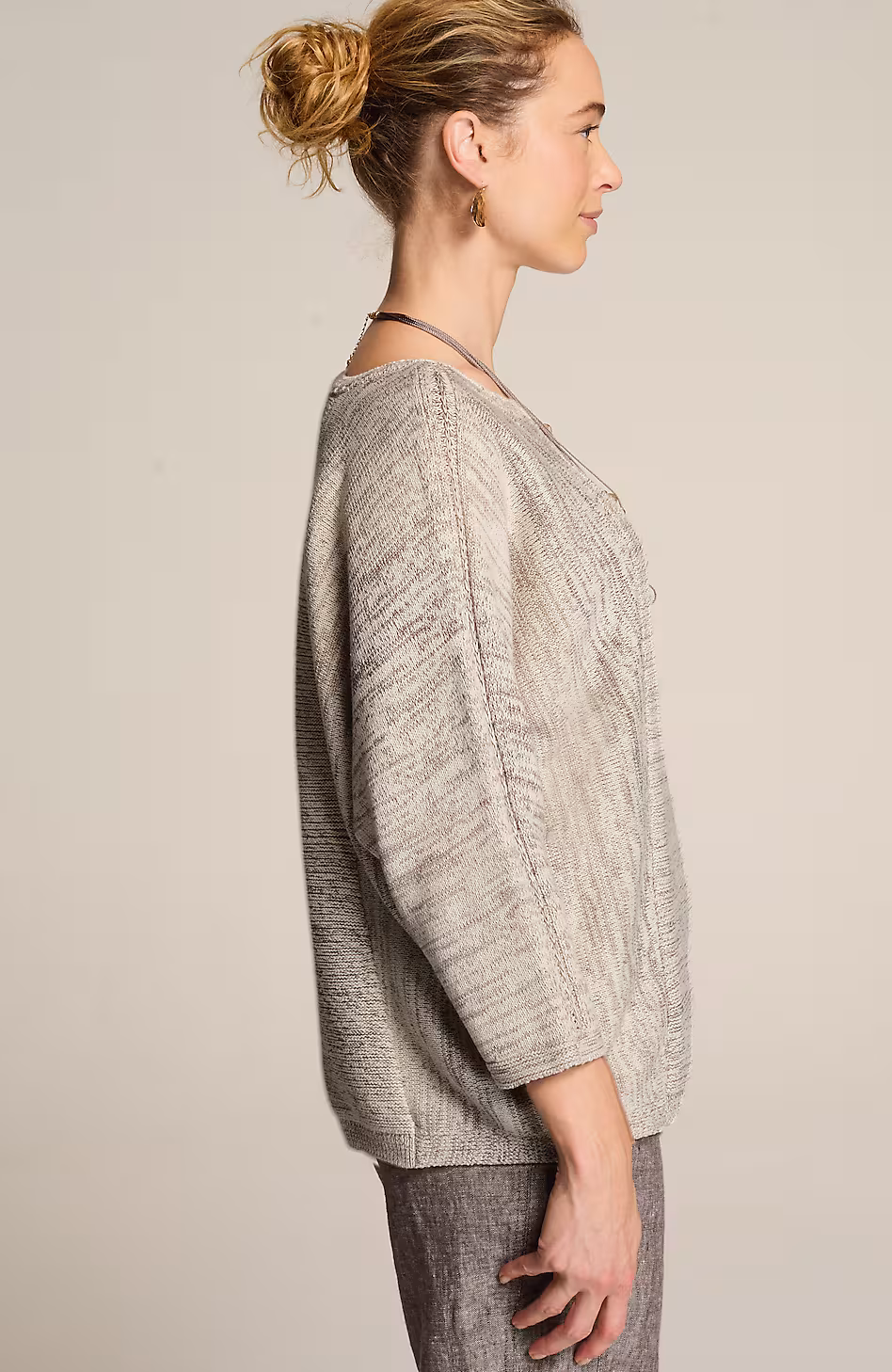 Pure Jill Textured Space-Dyed Sweater