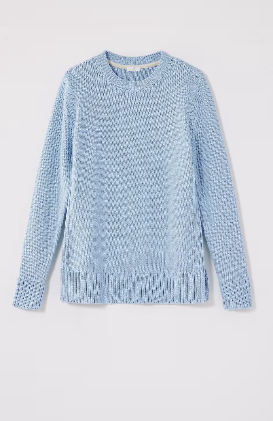 Ribbed-Detail Crew-Neck Sweater
