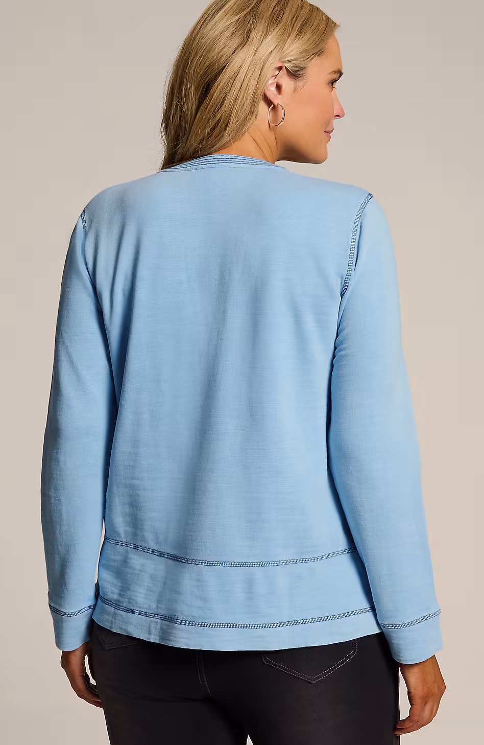 Pure Jill Contrast-Stitched Top