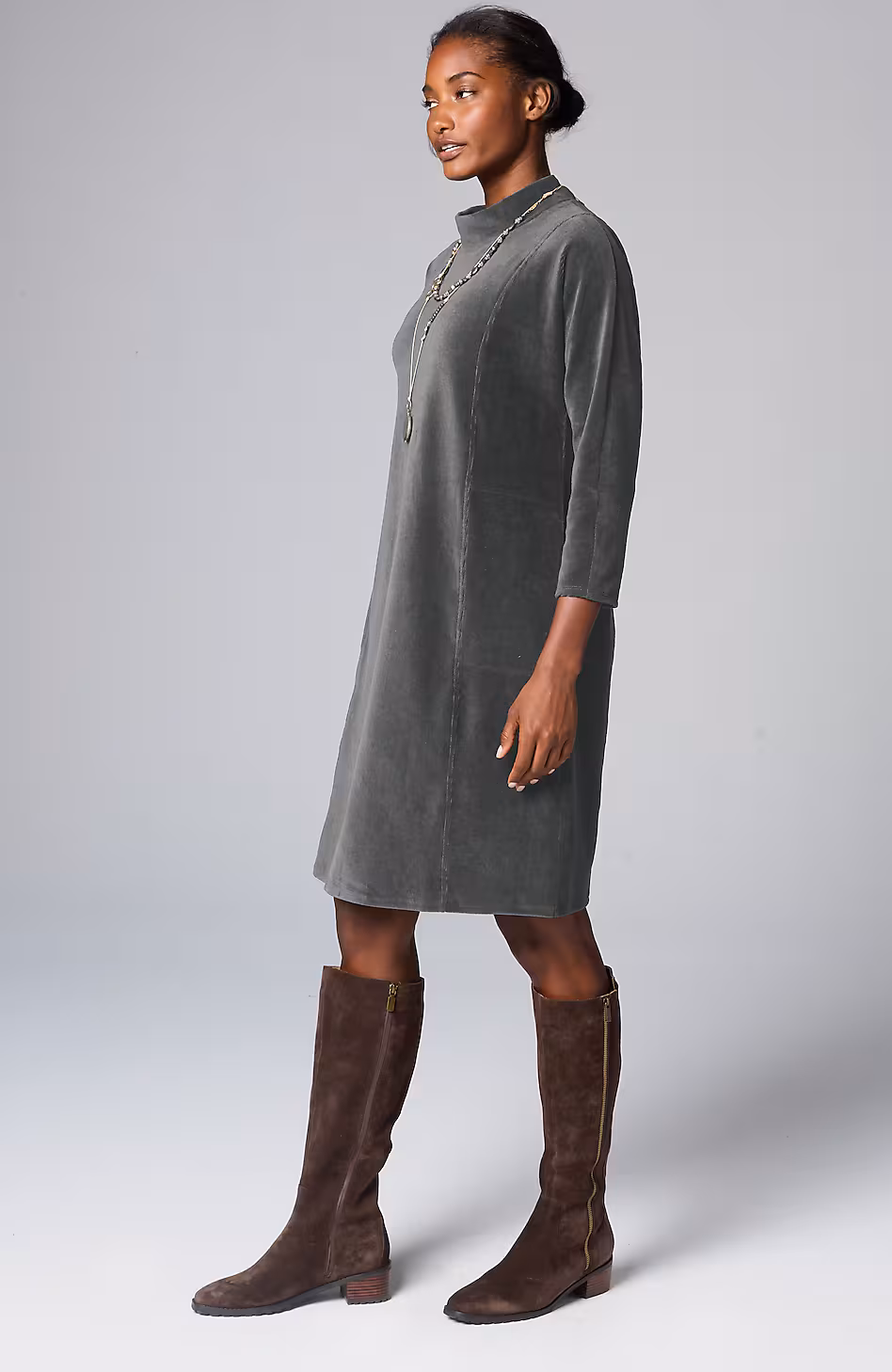 Pure Jill Corded-Velour Dress
