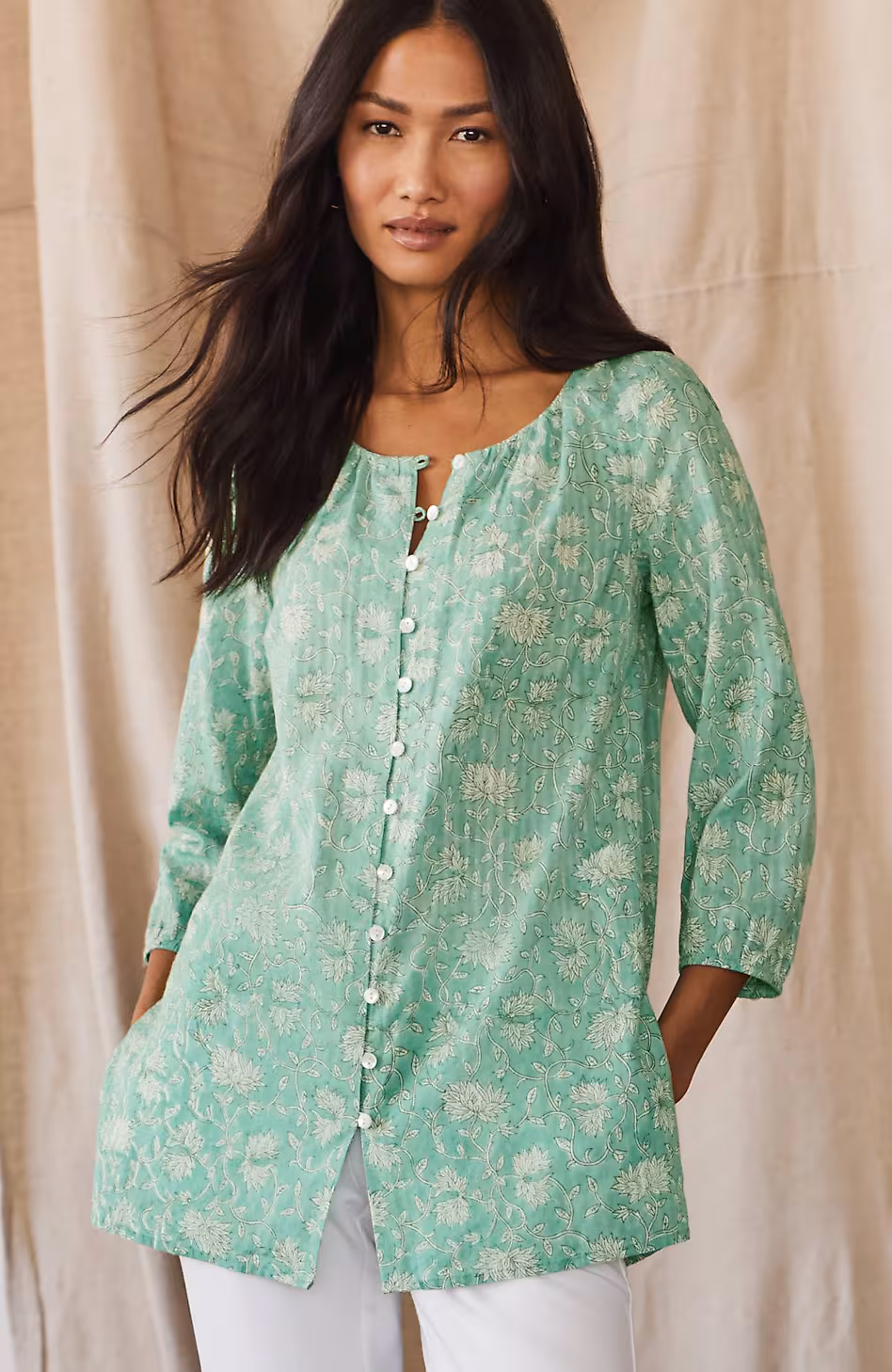 Pure Jill Button-Front Tunic