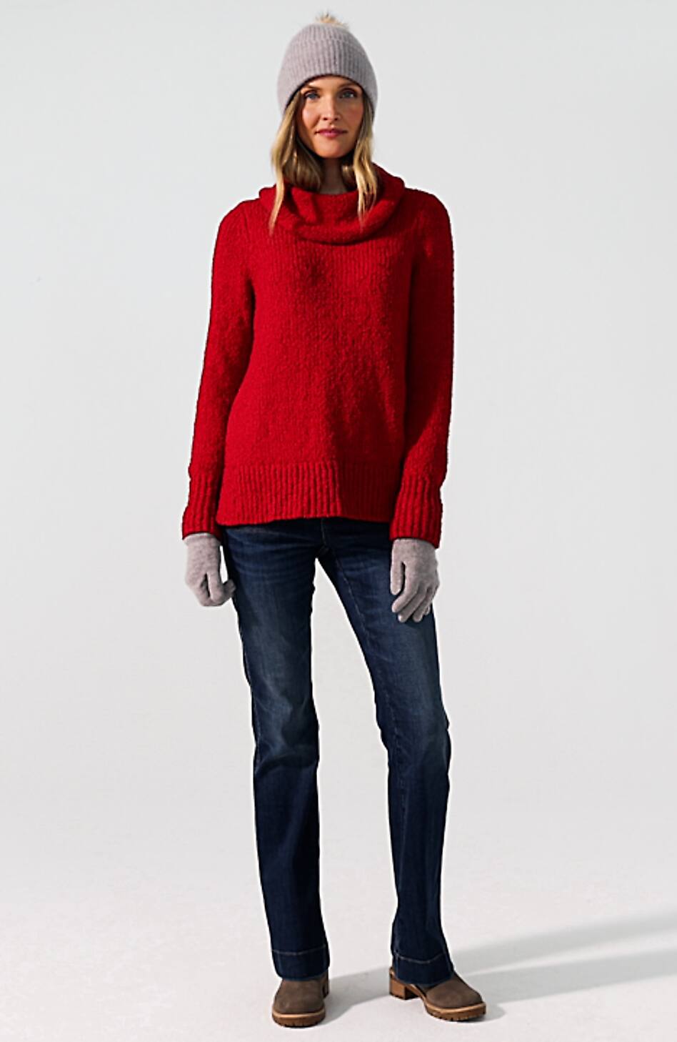 Textured Cowl-Neck Sweater