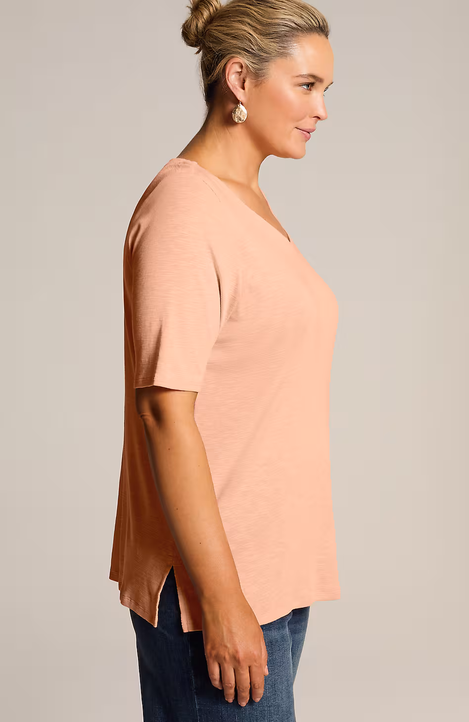 Pima-Slub Elbow-Sleeve Tee