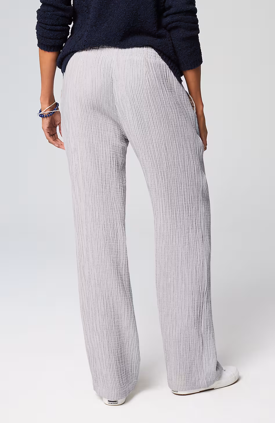 Smocked-Waist Cotton-Gauze Pants