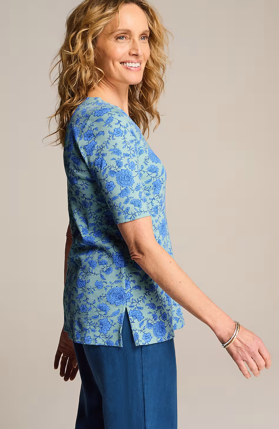 Pima-Slub Elbow-Sleeve Tee