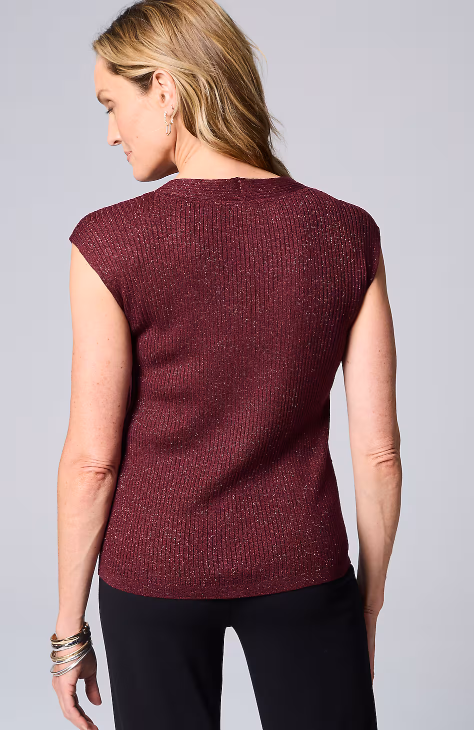 Wearever Rib-Textured Sparkle Top