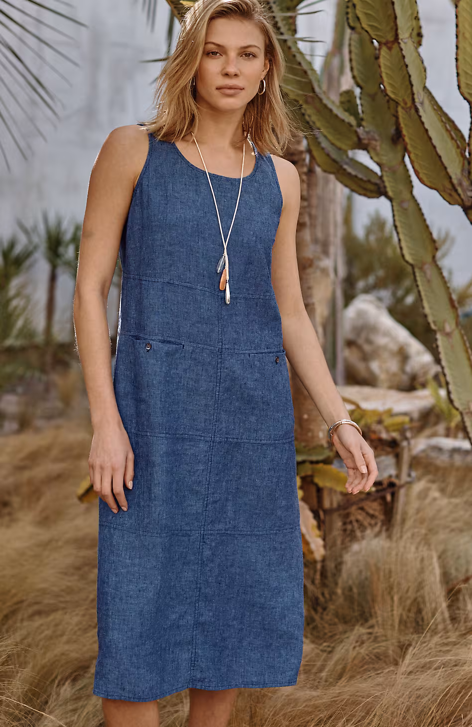 Pure Jill Seamed Linen Dress