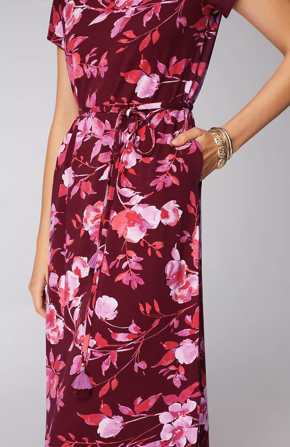 Cap-Sleeve Maxi Dress