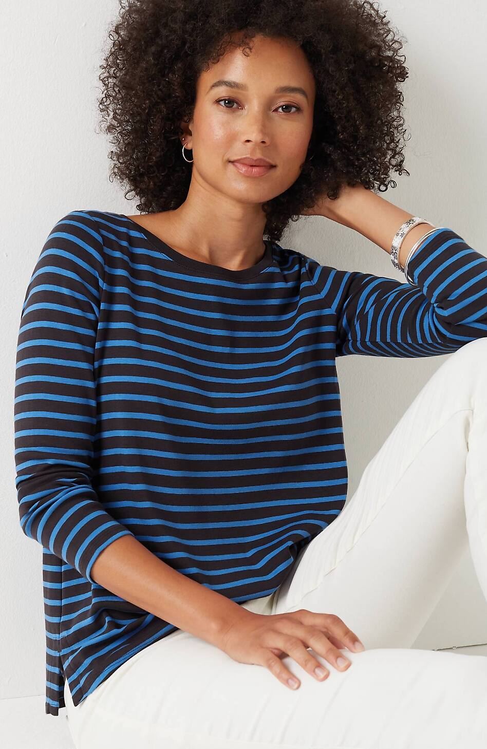 Long-Sleeve Pima Crew-Neck Tee