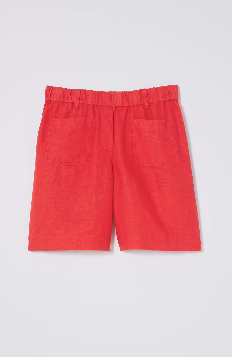 Linen Patch-Pocket Pull-On Shorts