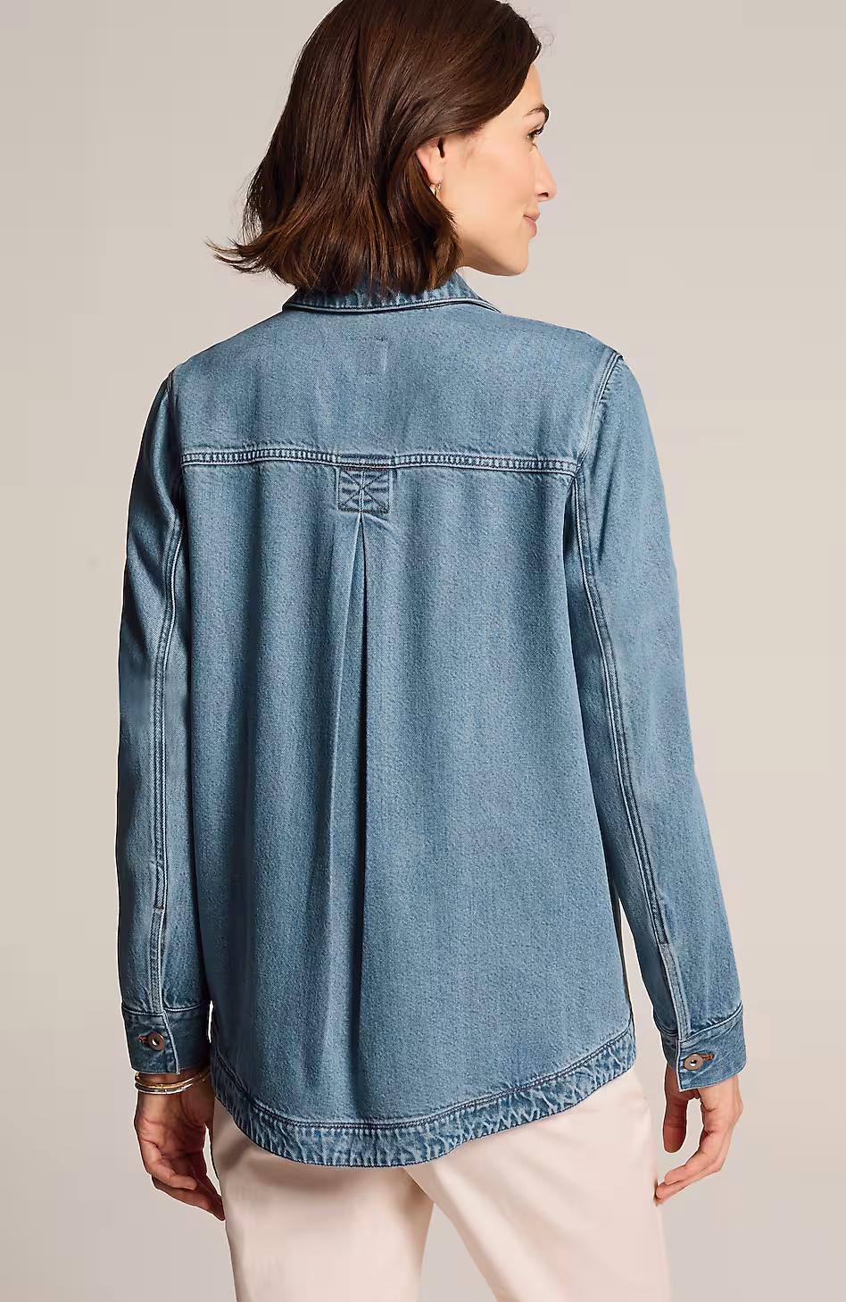 Soft Denim Shirttail Jacket