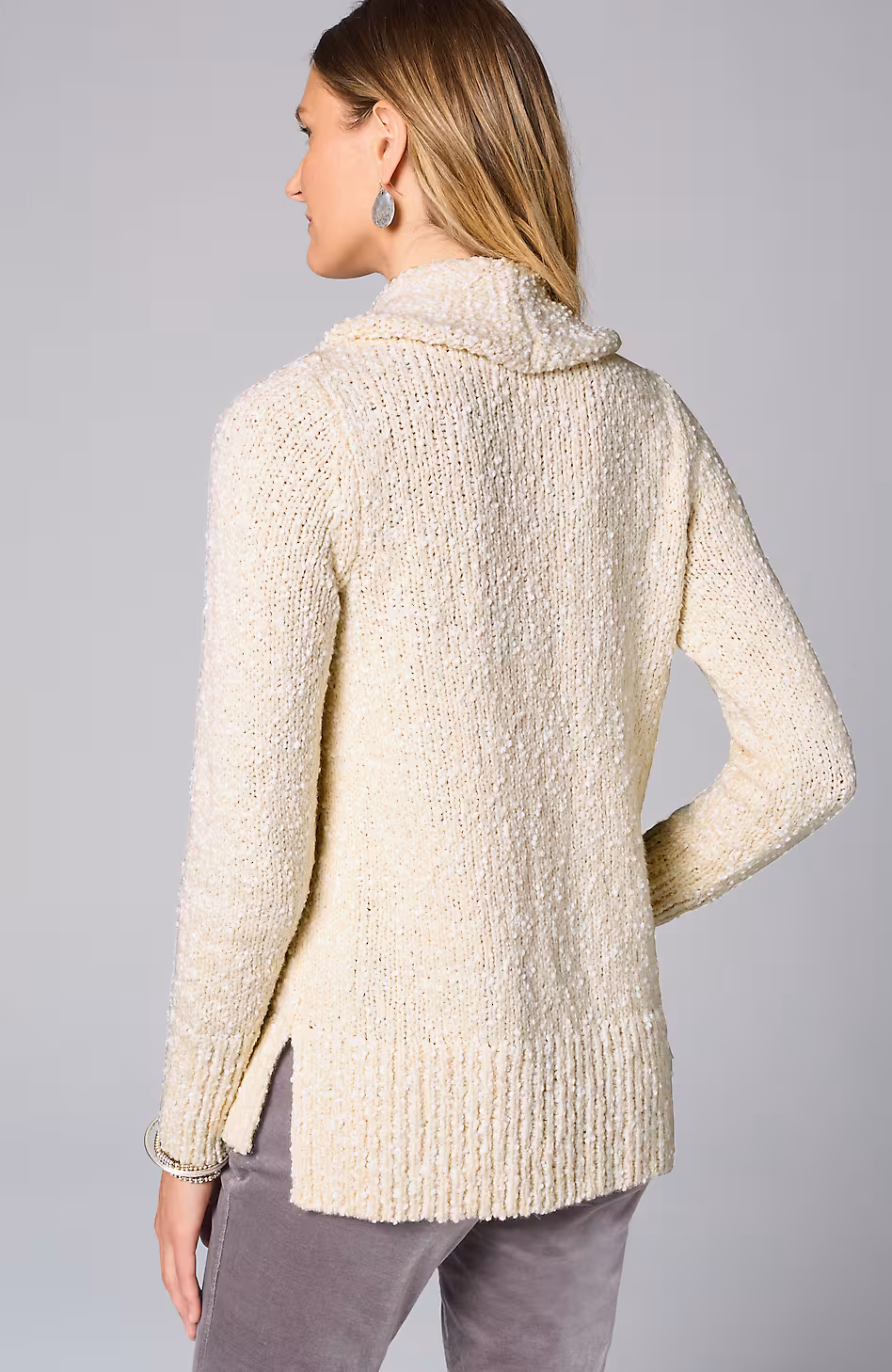 Textured Cowl-Neck Sweater