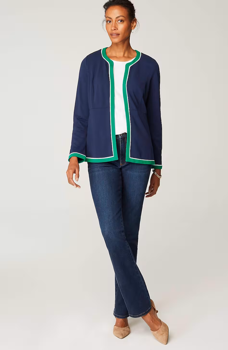 Wearever Double-Face Jersey Contrast-Trim Jacket