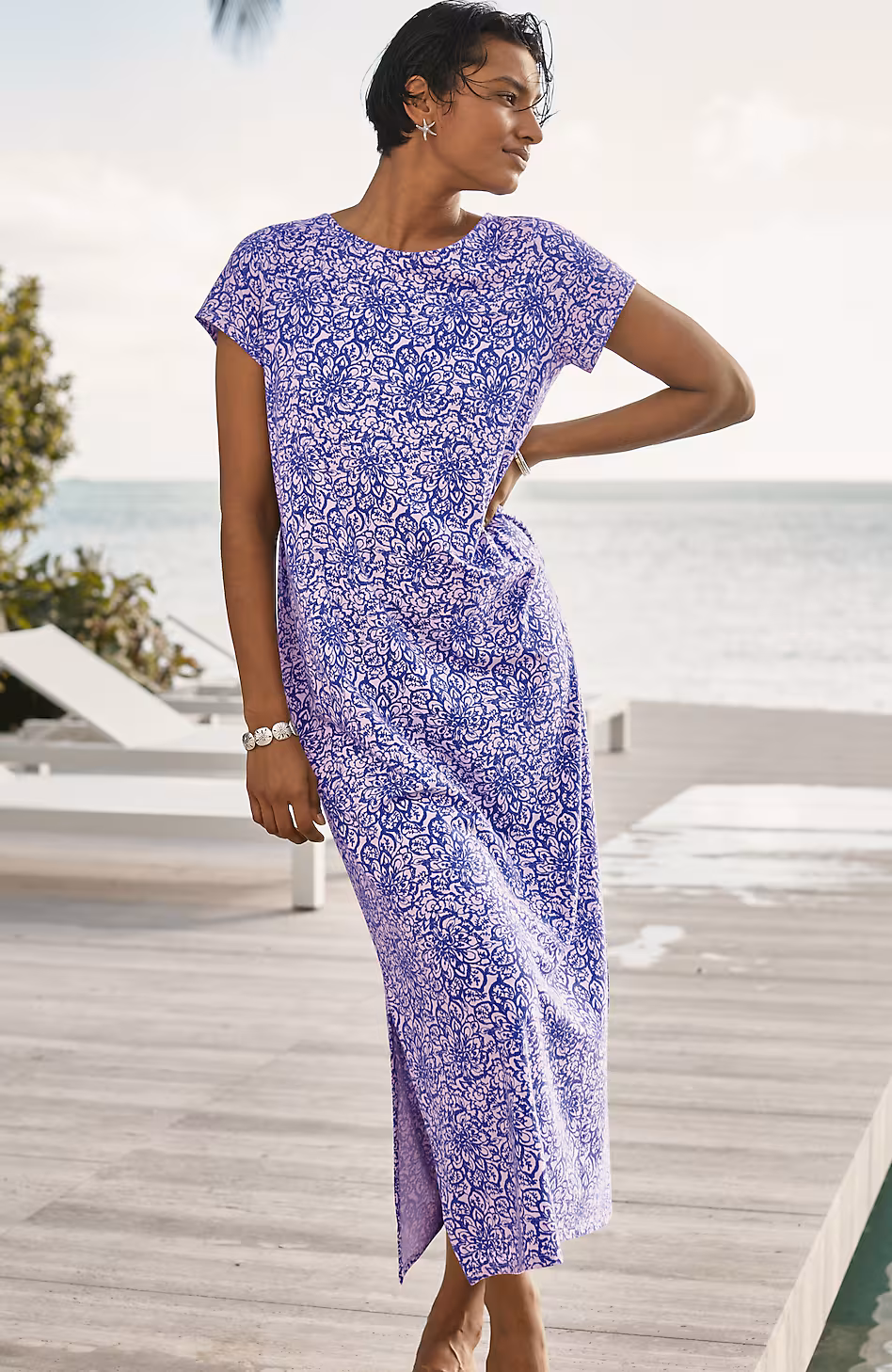 Cap-Sleeve Maxi Dress