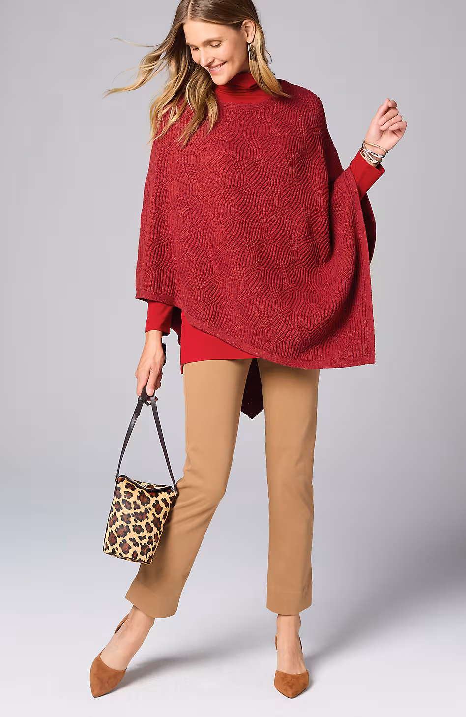 Asymmetric Knit Poncho