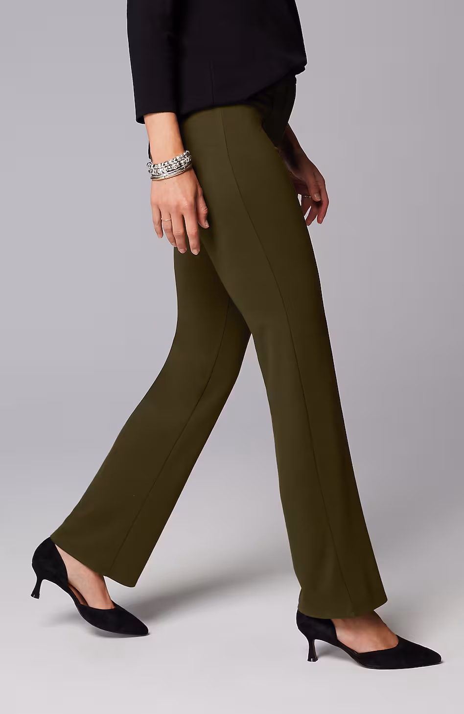 Wearever Double-Face Jersey Boot-Cut Trousers