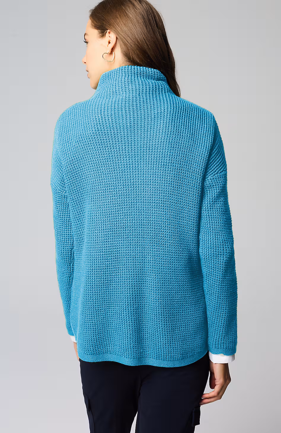 Textured Funnel-Neck Sweater