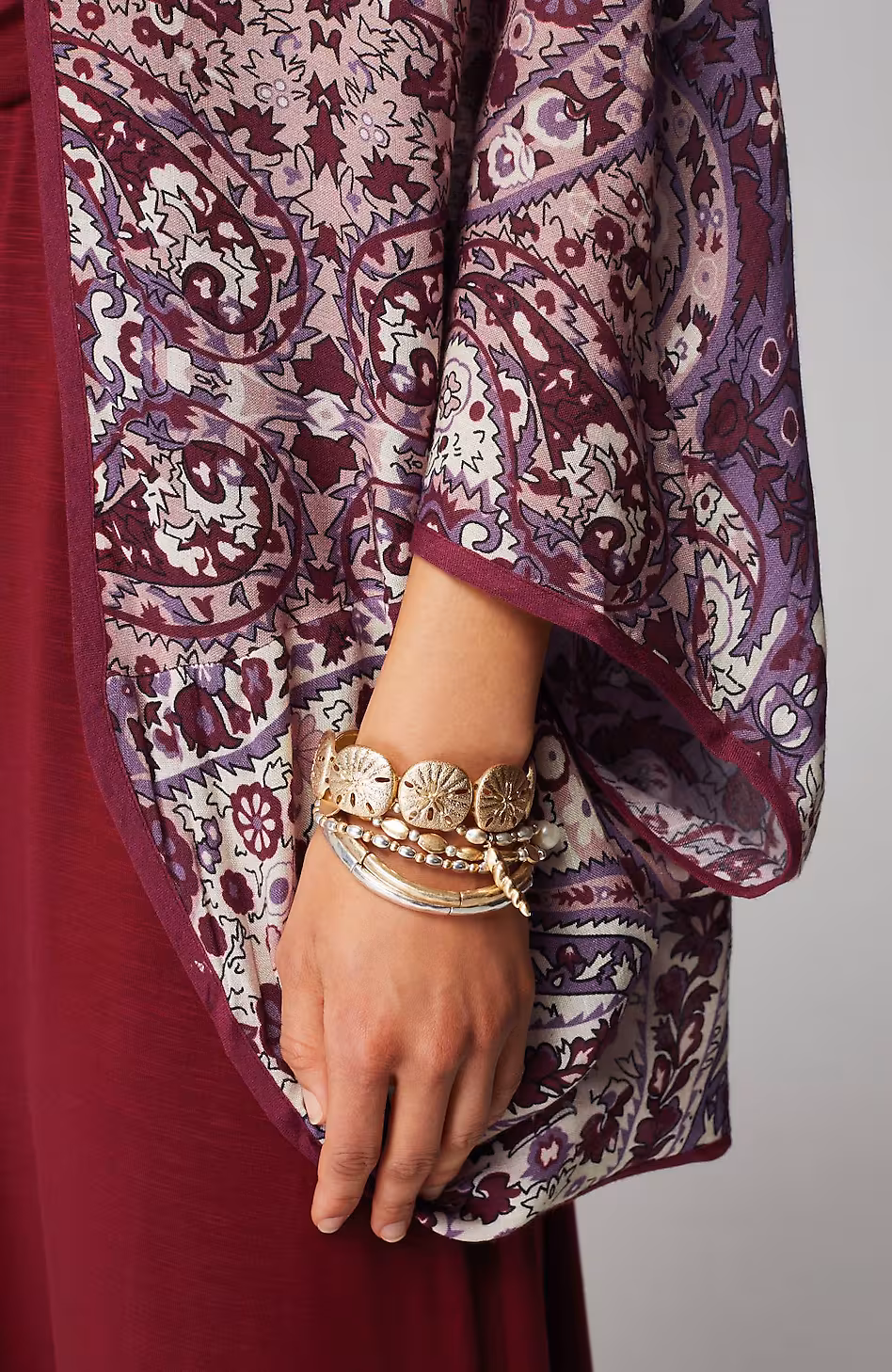 Paisley-Printed Shrug