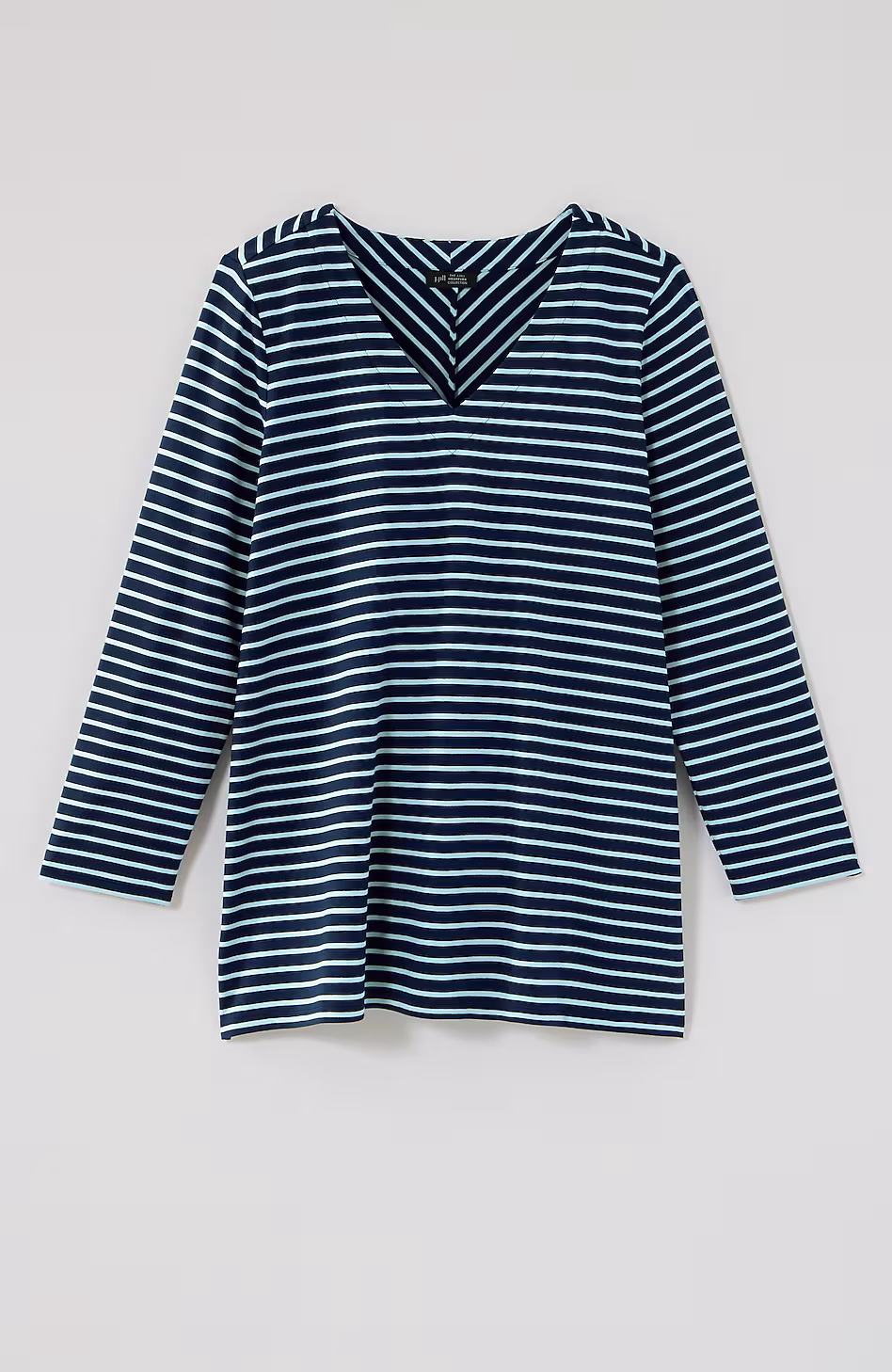 Wearever Mitered-Stripe V-Neck Top