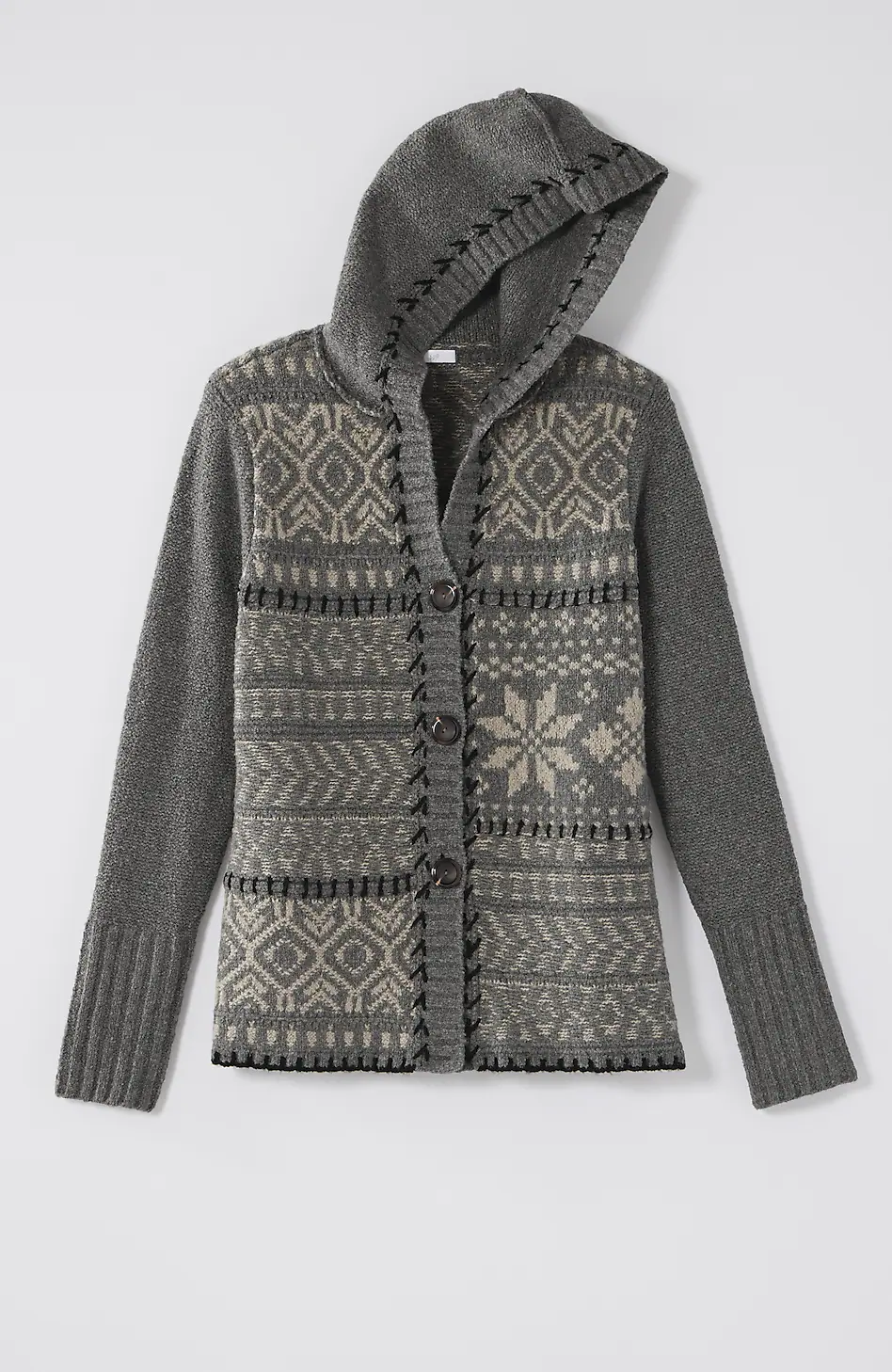 Hand-Embroidered Hooded Cardi