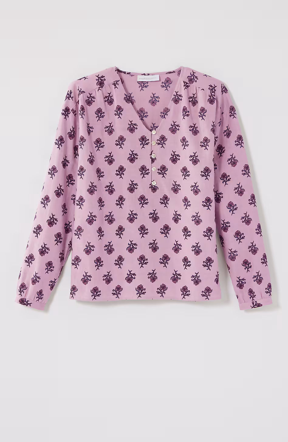 Pure Jill Organically Grown Cotton Block-Print Top