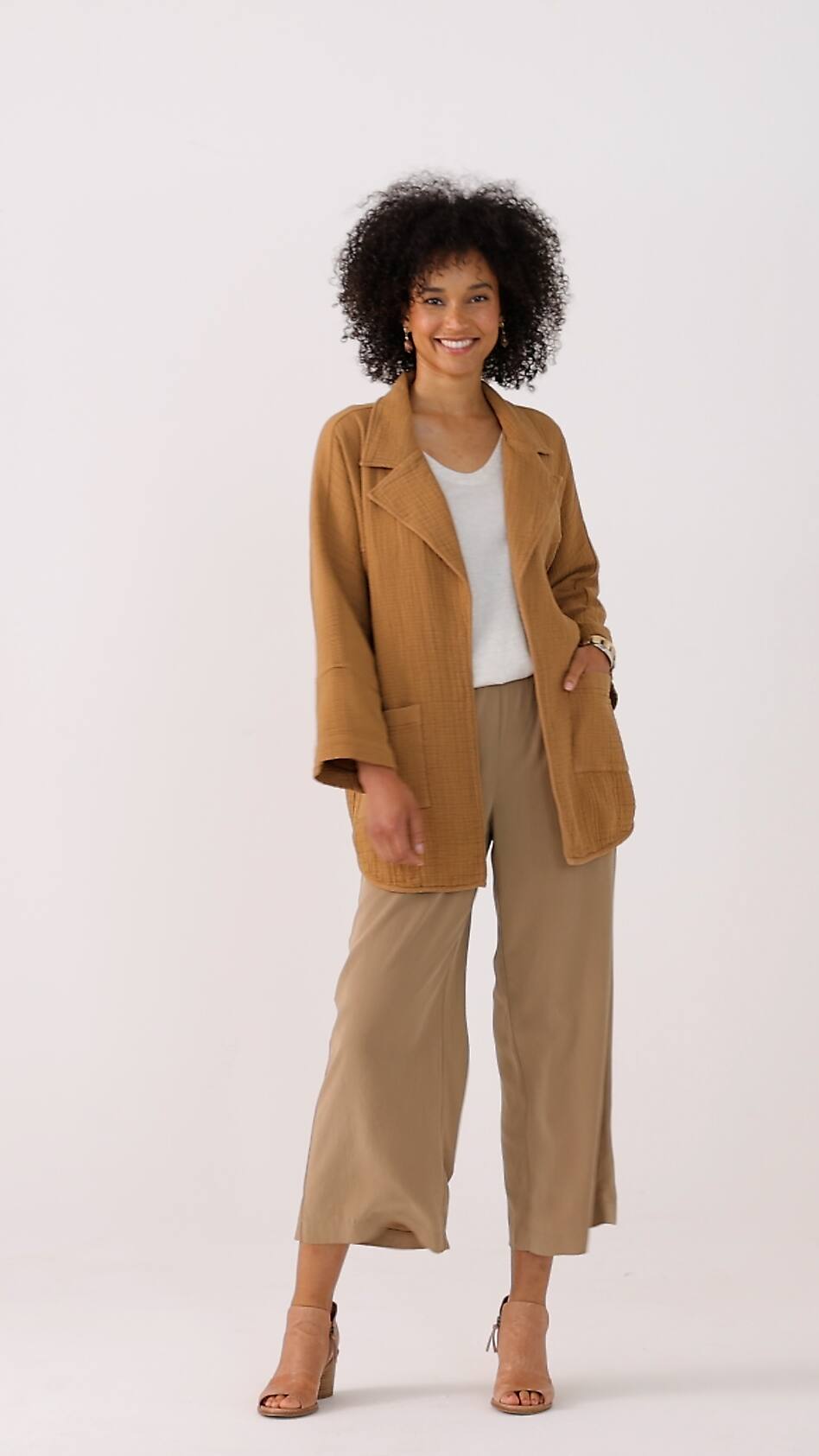 Pure Jill Relaxed Gauze Blazer