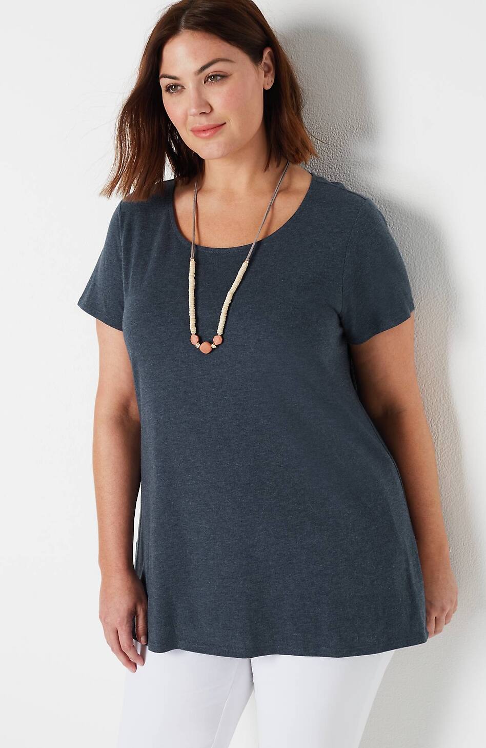 Pure Jill Scoop-Neck Elliptical Tee