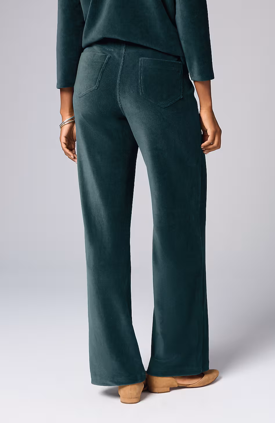 Pure Jill Corded-Velour Wide-Leg Pants