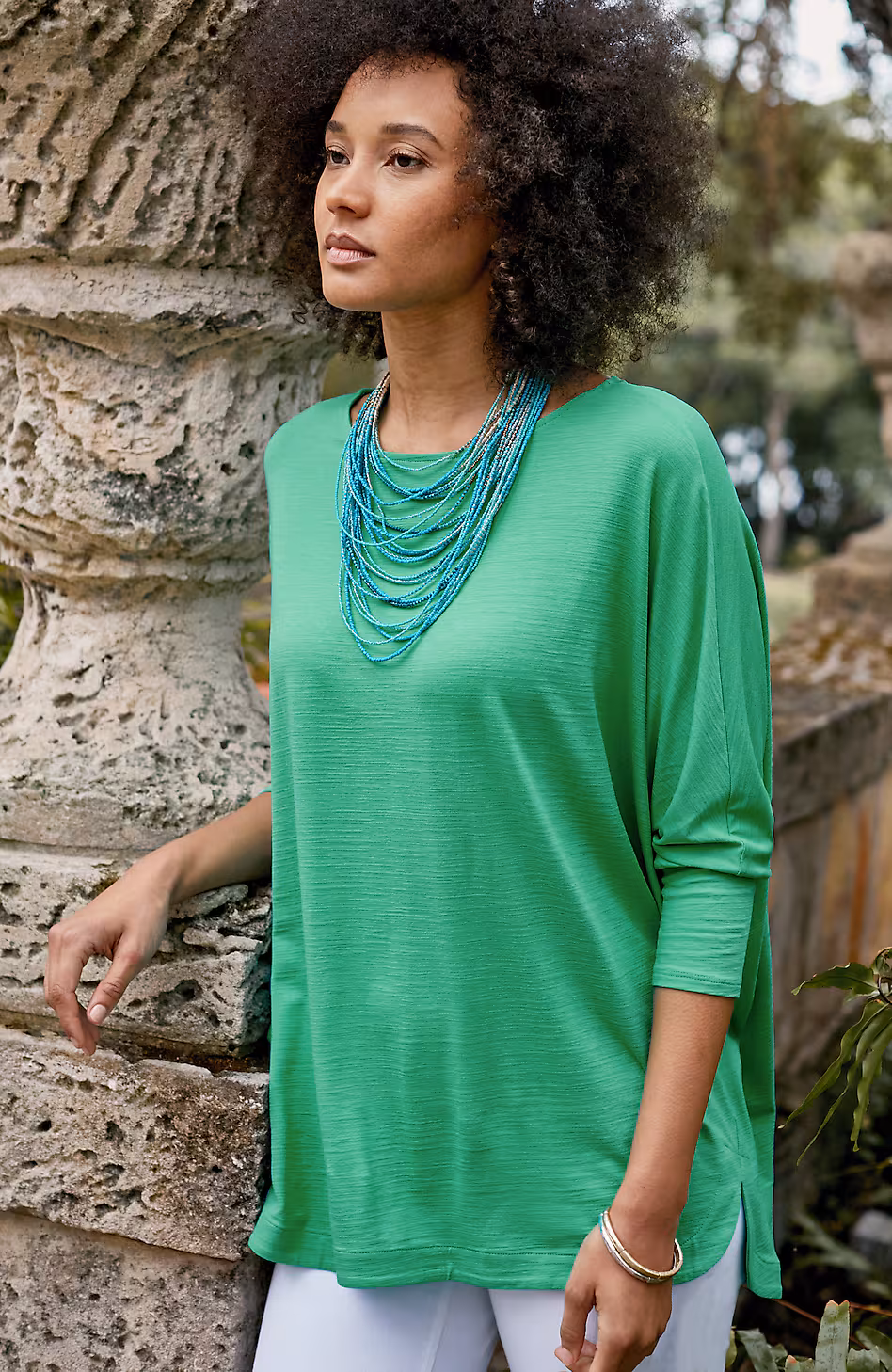 Wearever Slub-Knit High-Low Hem Top