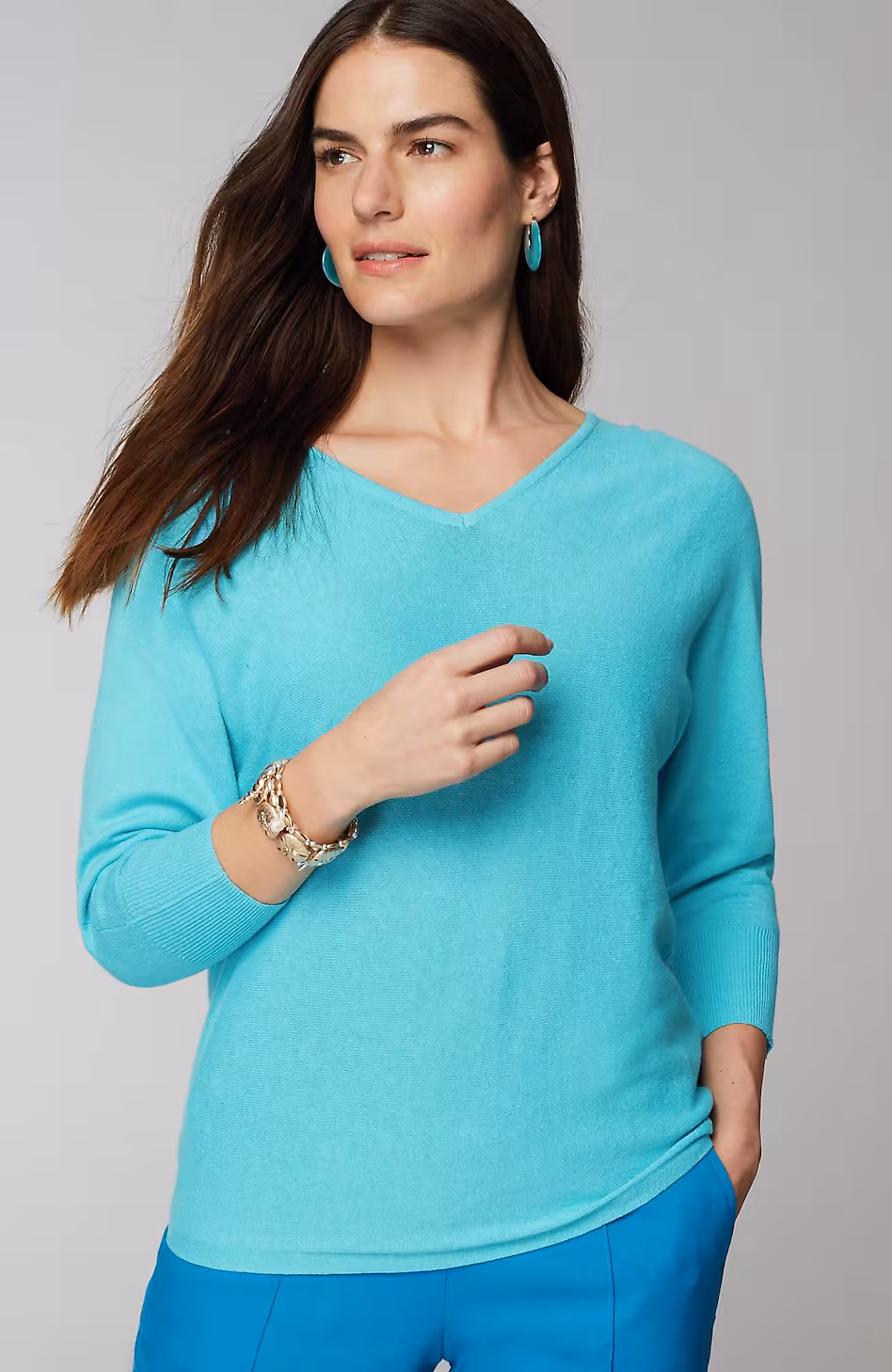 V-Neck Dolman Pullover Sweater