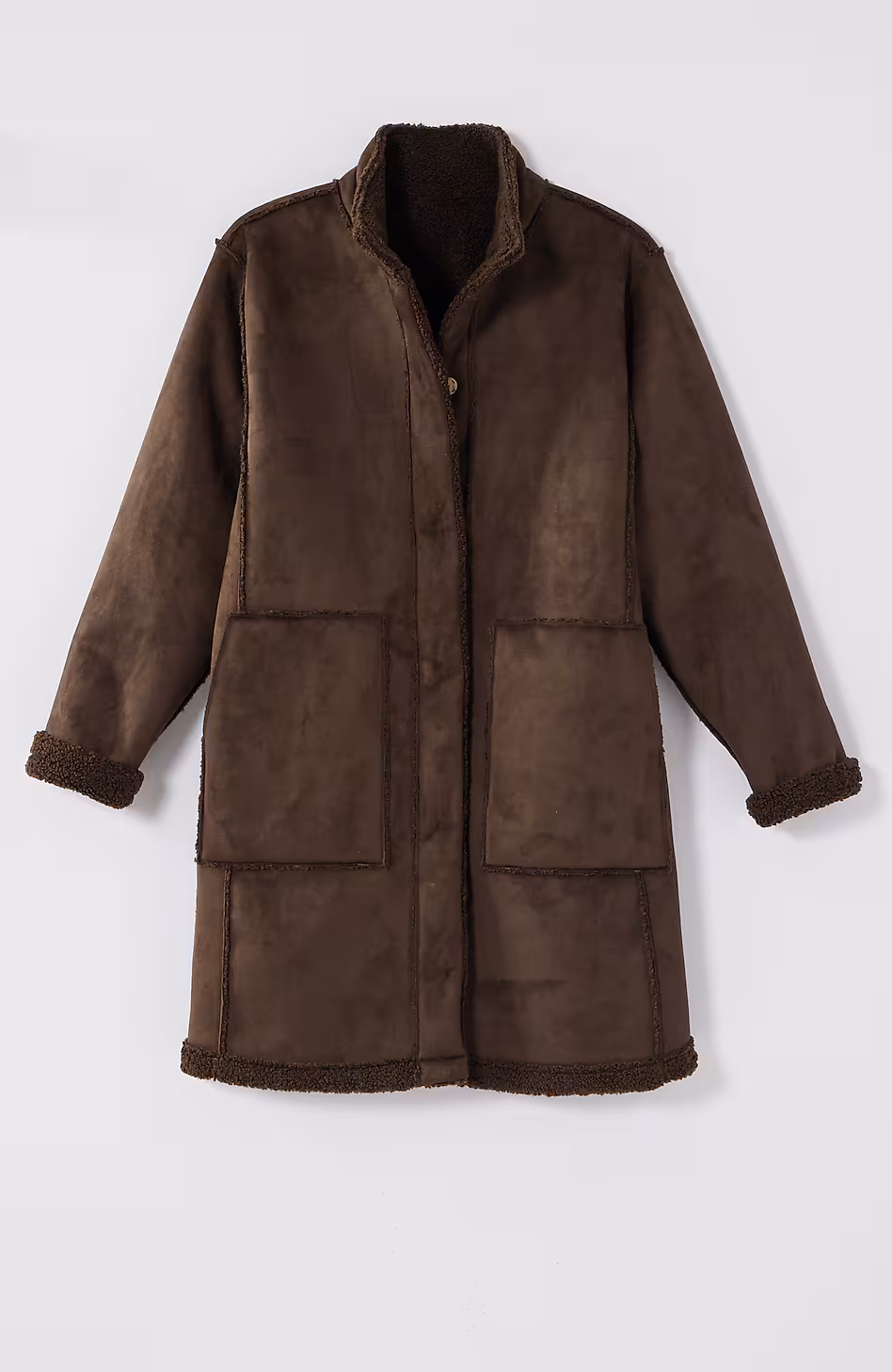 Pure Jill Reversible Long Teddy Coat