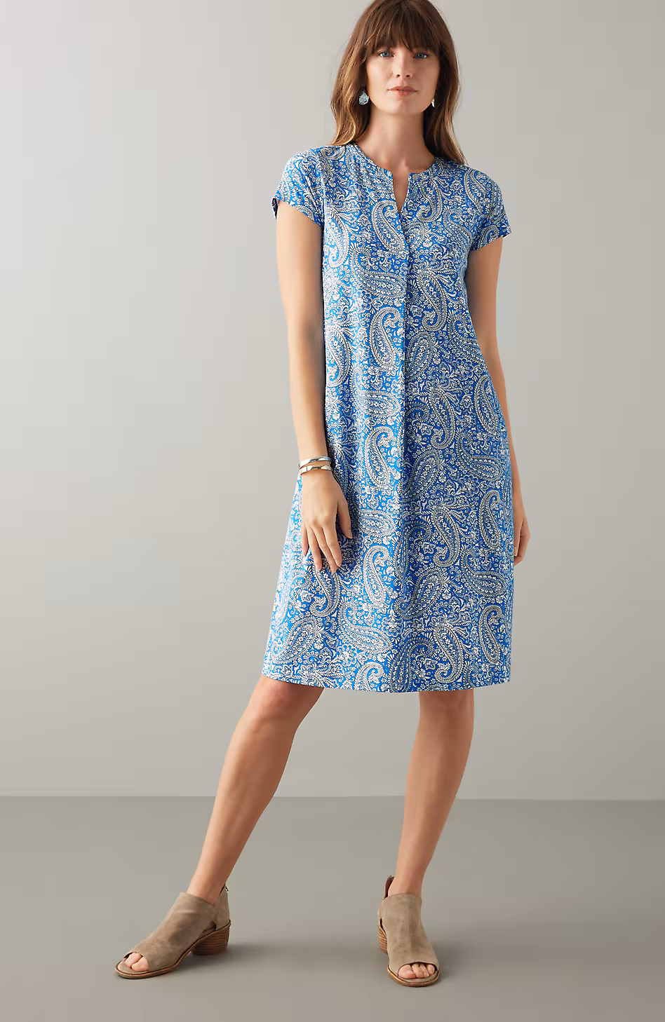 Paisley-Printed A-Line Dress