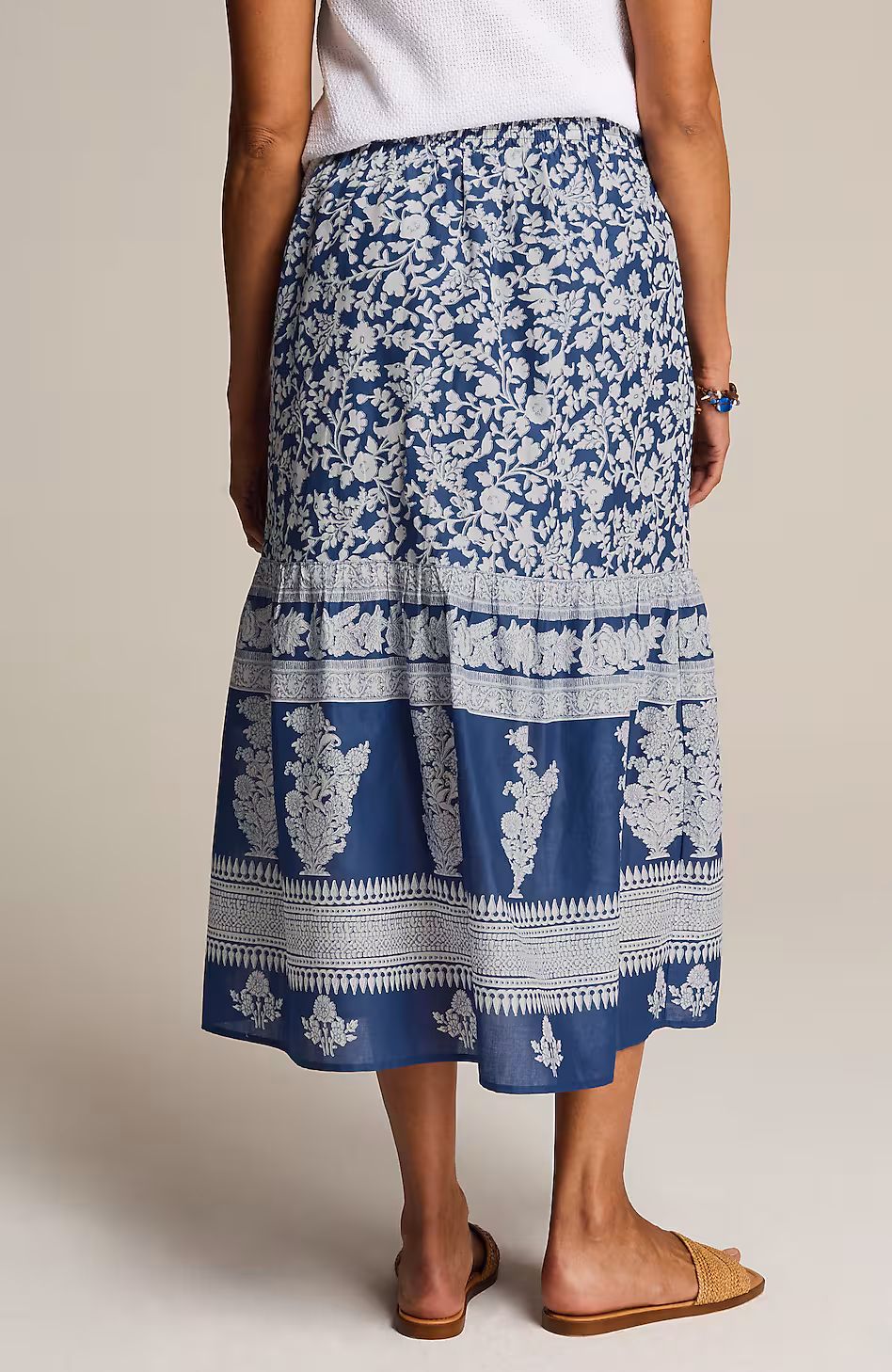 Pure Jill Border-Print Maxi Skirt