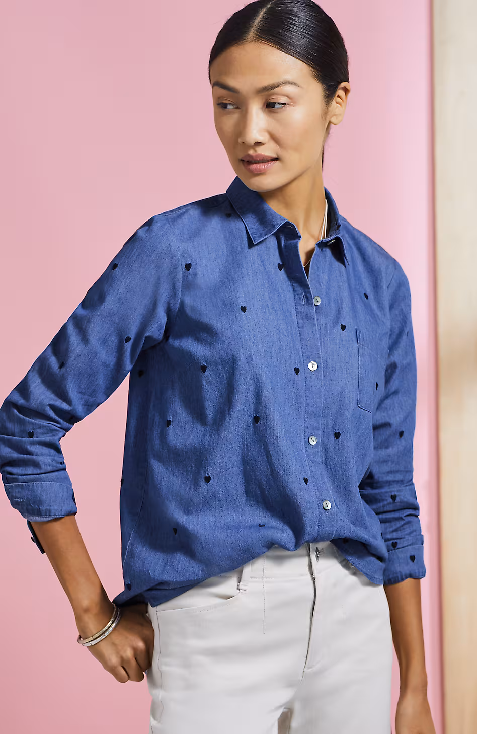 More Love Embroidered Heart Shirt