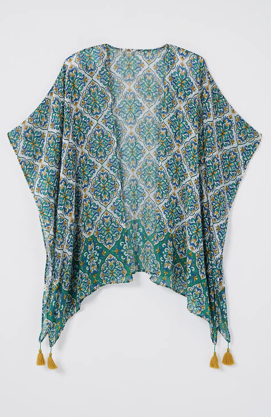 Tasseled-Border Geo Ruana