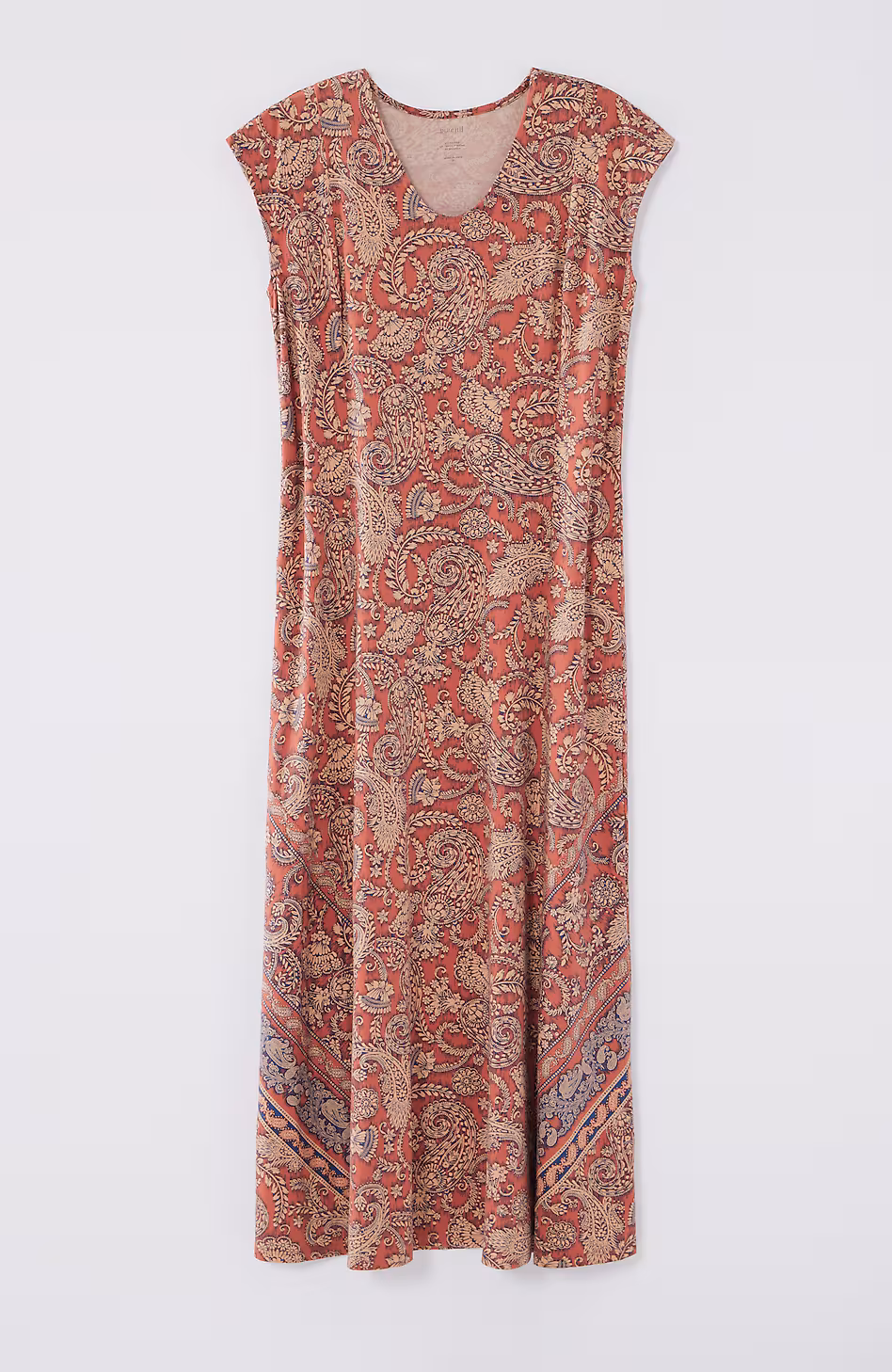 Pure Jill Placed-Border Maxi Dress