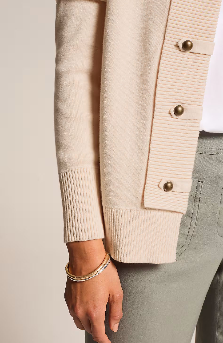 Button-Detailed Sweater-Jacket