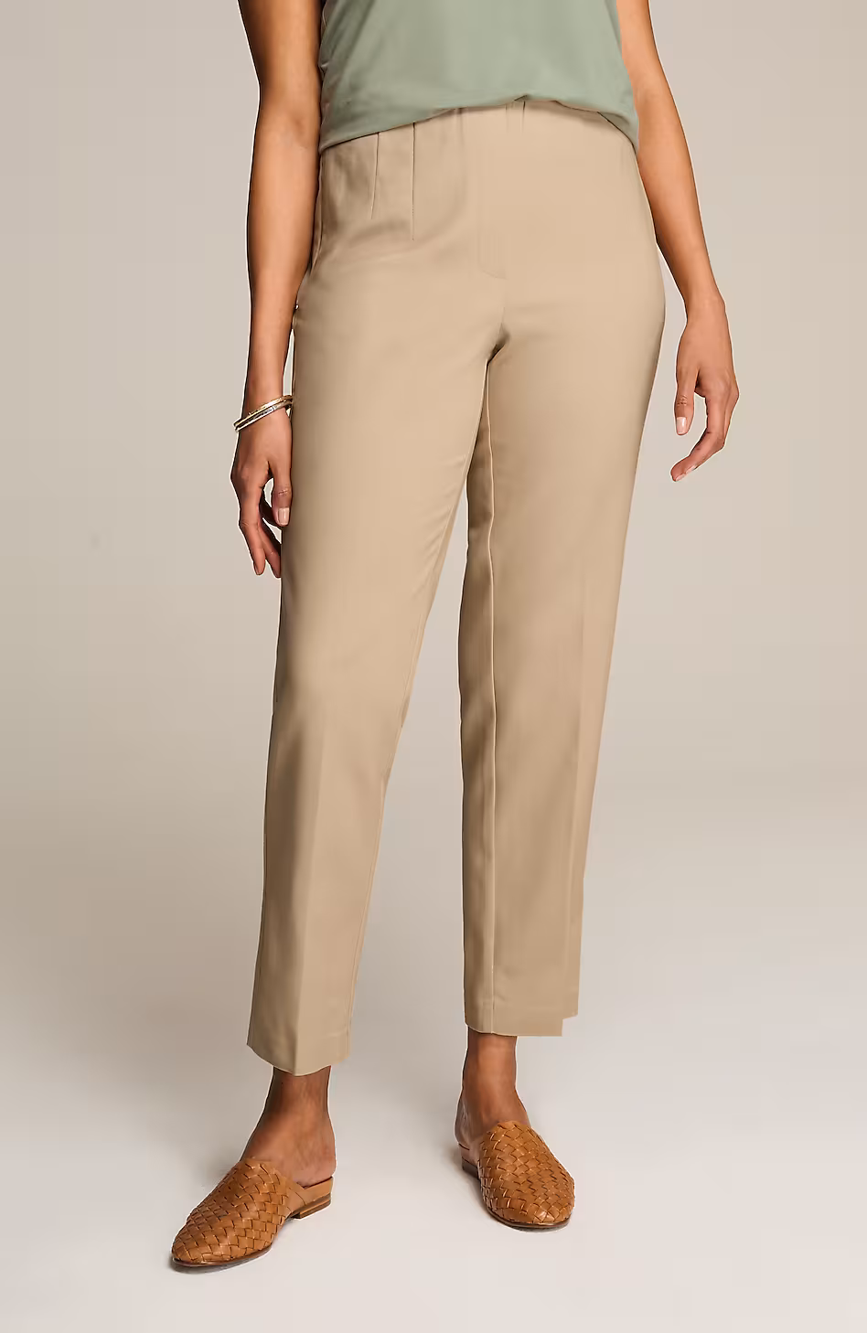 Curvy-Fit Versatile Cotton-Stretch Slim-Leg Pants