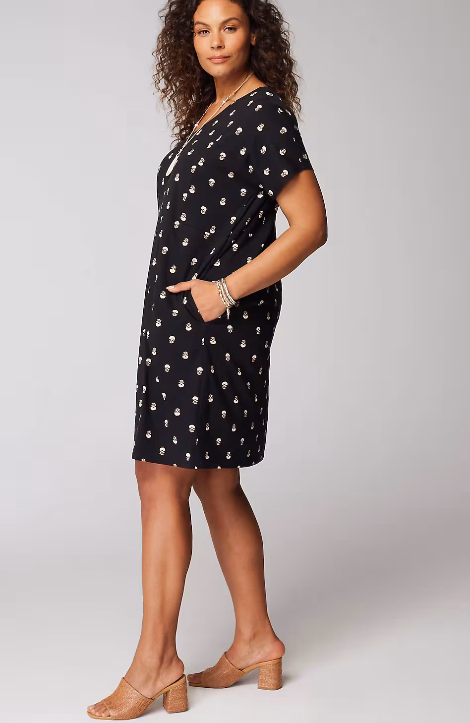 Pure Jill Soft-V-Neck T-Shirt Dress